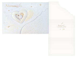 Přání svatební s klopou na peníze M16-107 W - 