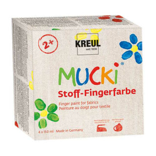 Prstové barvy na textil Mucki 4x150ml - 