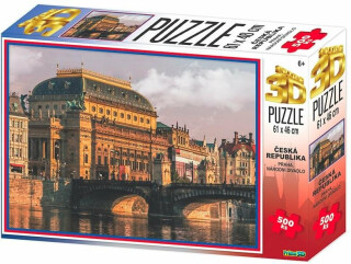 3D Puzzle Praha: Národní divadlo 500 dílků - neuveden