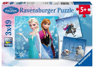 Puzzle Ledové království: dobrodružství na sněhu/3x49 dílků - neuveden