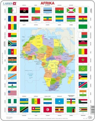 Puzzle MAXI - Mapa Afriky + vlajky/70 dílků - neuveden