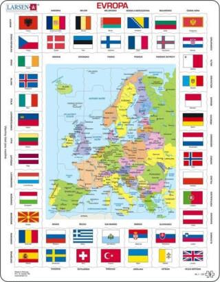 Puzzle Vlajky a politická mapa Evropy - neuveden