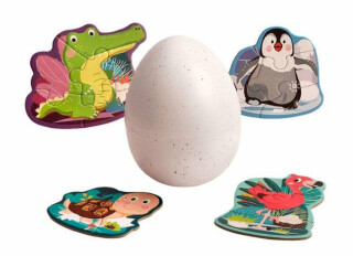 Puzzle Mláďata ve vejci, dřevěné s hračkou - neuveden