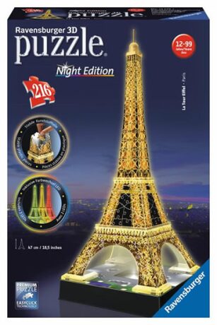 Puzzle noční edice 3D - Eiffelova věž 216 dílků - neuveden
