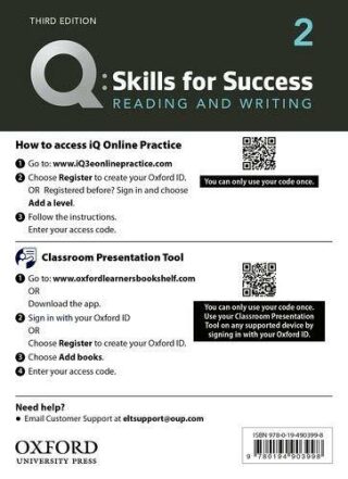 Q Skills for Success 2 Reading & Writing Teacher´s Access Card, 3rd - Joe McVeigh