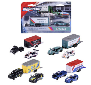 Racing Auto 2 ks s přívesem Deluxe, 4 druhy - 
