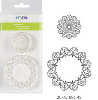 Razítko akryl kulaté - ornament 2ks - 