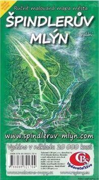 Ručně malovaná mapa města Špindlerův Mlýn - neuveden