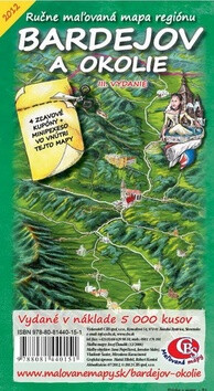 Ručne maľovaná mapa regiónu Bardejov a okolie - 