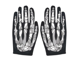 Rukavice kostra 22cm stříbrné - 