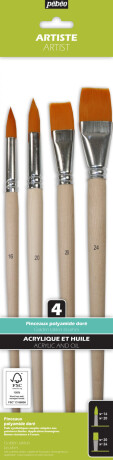 Sada 4 štětců YP - kulaté + ploché (long handle) - 
