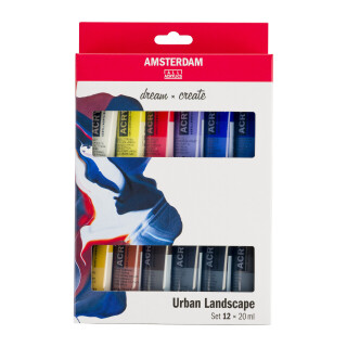 Sada akrylových barev Amsterdam - Urban Landscape odstíny, 12 x 20 ml - 