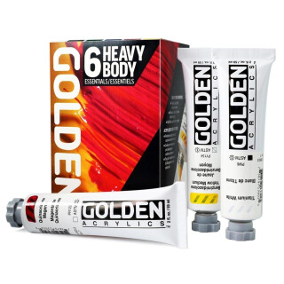 Sada akrylových barev Golden Heavy Body - Essentials Set, 6 x 59 ml - 