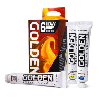 Sada akrylových barev Golden Heavy Body - Intro Set, 6 x 22 ml - 