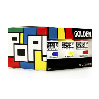 Sada akrylových barev Golden SoFlat Matte - Pop Set, 6 x 59 ml - 