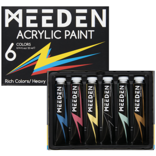 Sada akrylových barev Meeden 6x22ml iridescentní odstíny - 