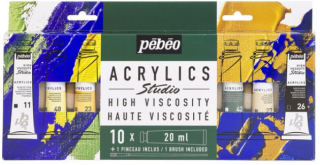 Sada akrylových barev Pébéo 10x20ml - 