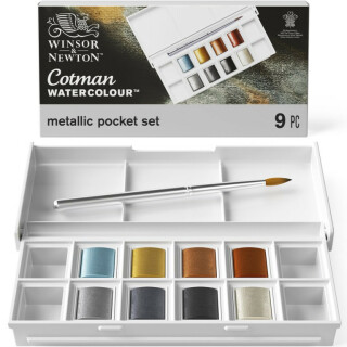 Sada akvarelových barev Cotman 8ks Pocket Set - metalické - 
