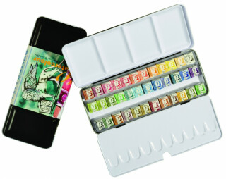 Sada akvarelových barev Renesans 36ks v kovové kazetě - 