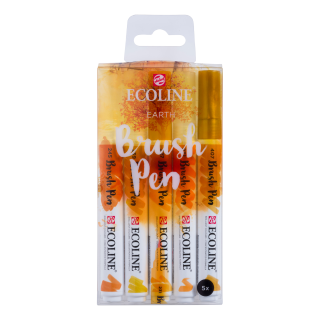 Sada Brush Pen Ecoline 5ks - Zemité odstíny - 