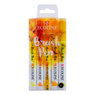 Sada Brush Pen Ecoline 5ks - Žluté odstíny - 