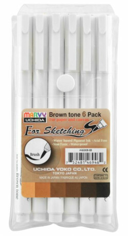 Sada fixů Marvy – hnědé odstíny 6ks - 