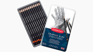 Sada grafitových tužek - 12 HARD Derwent - 