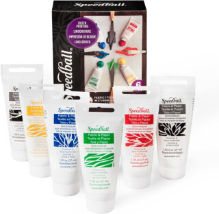 Sada linorytových barev na textil Speedball 6x37ml - 