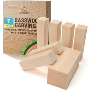 Sada lipových hranolů Wood Carving Blocks, 7ks BeaverCraft - 