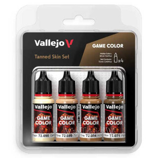 Sada modelářských barev Vallejo 4x18ml – Tanned Skin Set - 