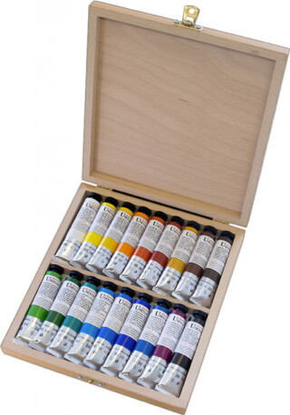 Sada olejových barev Umton 18x20ml v dřevěné kazetě - 
