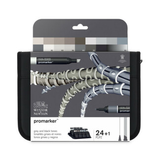 Sada popisovačů WN Promarker 24ks Wallet Black and Greys - 