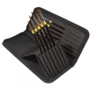 Sada štětců Daler-Rowney System3 v penálu 10ks dlouhá rukojeť - 