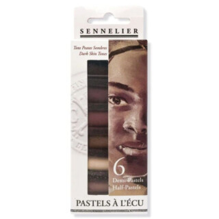 Sada suchých pastelů Sennelier 6ks polovičních, Dark Skin Tones - 