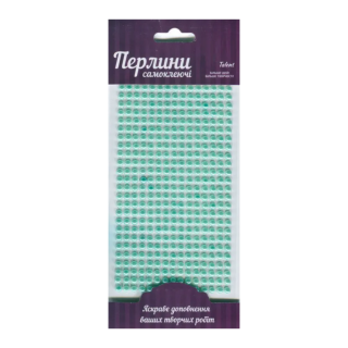 Samolepicí třpytivé perličky 5mm 375ks – Turquoise - 
