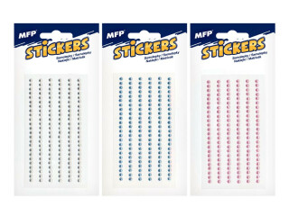 Samolepky kamínky 3mm mix barev 1102 - 