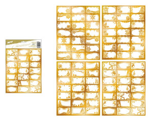 Samolepky na dárky vánoční zlaté 200x300mm/21ks - Samolepky na dárky vánoční zlaté 200x300mm/21ks