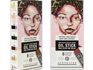 Sennelier oil stick sada 6ks – Dark tones portrait - 