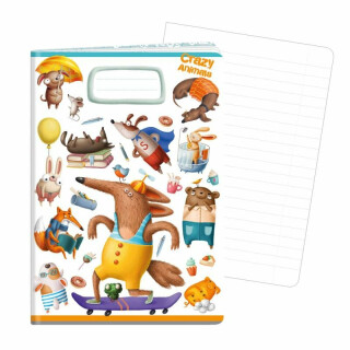 Sešit A4 Crazy Animals, linkovaný, 40 listů - neuveden