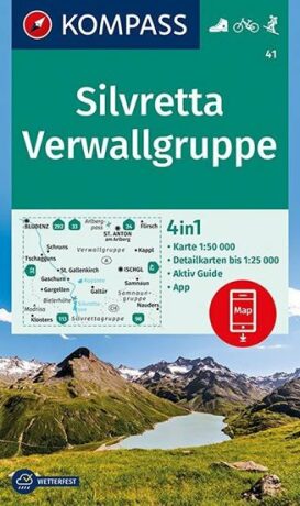 Silvretta, Vervwallgruppe 1:50 000 / turistická mapa KOMPASS 41 - neuveden