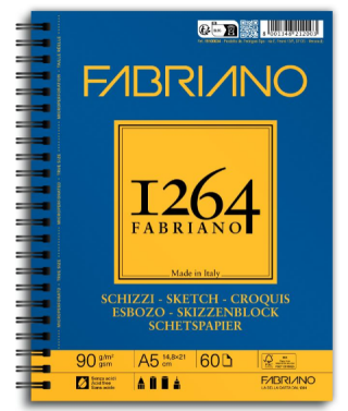 Skicák Fabriano Schizzi 1264 90g A5 long side - 