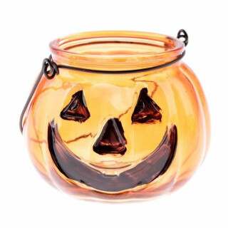 Skleněný svícen - dýně oranžová - neuveden