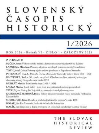 Slovenský časopis historický  1 / 2026 - 