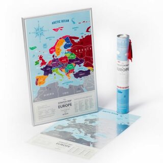 Stírací mapa Evropy Travel Map – Silver Europe - neuveden