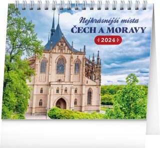 Kalendář 2024 stolní: Nejkrásnější místa Čech a Moravy, 16,5 × 13 cm - neuveden