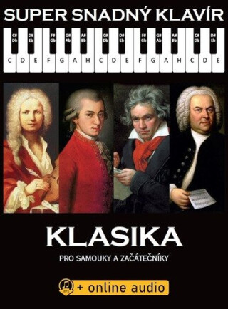 Super snadný klavír - Klasika pro samouky a začátečníky - Antonín Dvořák,Wolfgang Amadeus Mozart,Antonio Vivaldi,Ludwig van Beethove...