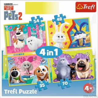 Trefl Puzzle Tajný život mazlíčků 2 4v1(35,48,54,70 dílků) - neuveden