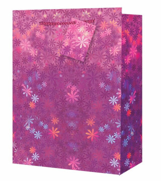 Taška medium Holografická růžová - Dárkové tašky - neuveden