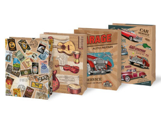 Taška MFP dárková L KRAFT mix č. 5 260x340x140 - 