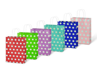 Taška MFP dárková S kraft 150x210x80 puntík mix - 